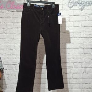 Chaps Dark Brown Corduroy Straight-Leg Pants